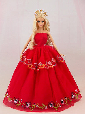 1 Pcs  Fashion  Wedding Dress Princess Gown Dress Clothes Gown For Barbie doll dress Free shipping