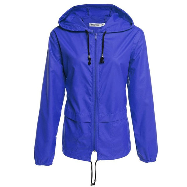 Meaneor thin trench coat for Women Windbreaker Hooded 2017 autumn winter Lightweight Waterproof Sun protection casual Rain coat