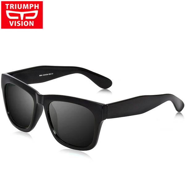 TRIUMPH VISION Male Polarized Sunglasses Men Brand Black Square Shades UV400 Polaroid Sun Glasses For Men Cool Oculos Lunette