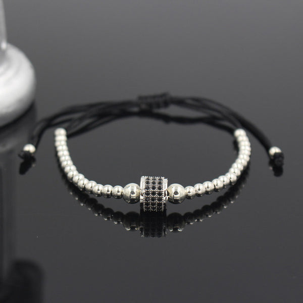 Hot Sale Gold-Color Full Crystal Charm Anil Arjandas Fashion Bracelet Pave Setting Czech Bead Weave Men Macrame Bracelet