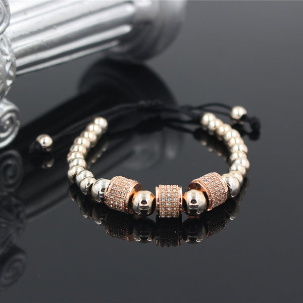 Hot Sale Gold-Color Full Crystal Charm Anil Arjandas Fashion Bracelet Pave Setting Czech Bead Weave Men Macrame Bracelet