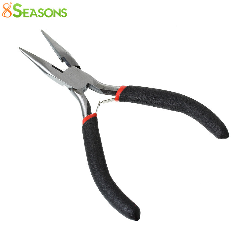 8SEASONS Stainless Steel Flat Nose Pliers Jewelry Making Hand Tools Black 12.5cm(4 7/8"),1 Piece (B33702)