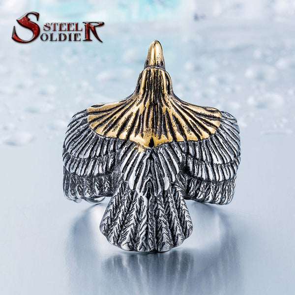 Steel soldier Unique jewelry Stainless Steel Biker Eagle Ring Man's High Quality Jewelry