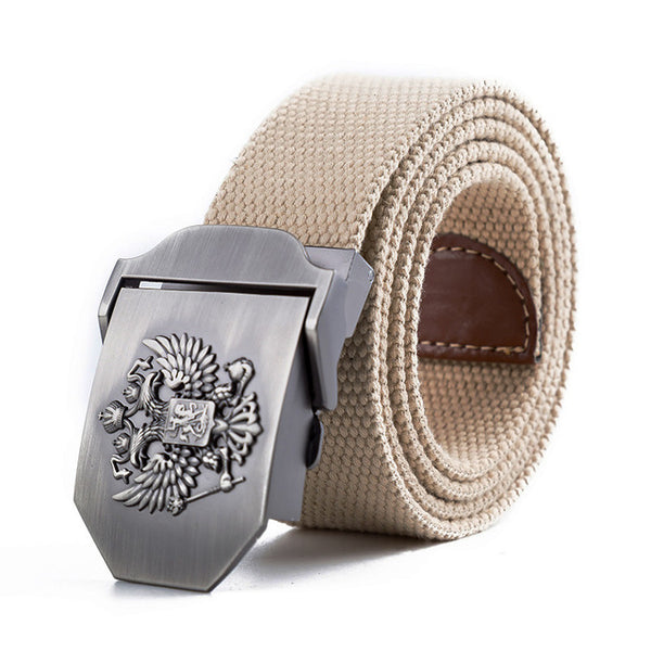 Unisex Russian National Emblem Canvas Tactical Belt High Quality Military Belts For Mens & Women Luxury Patriot Jeans Belt