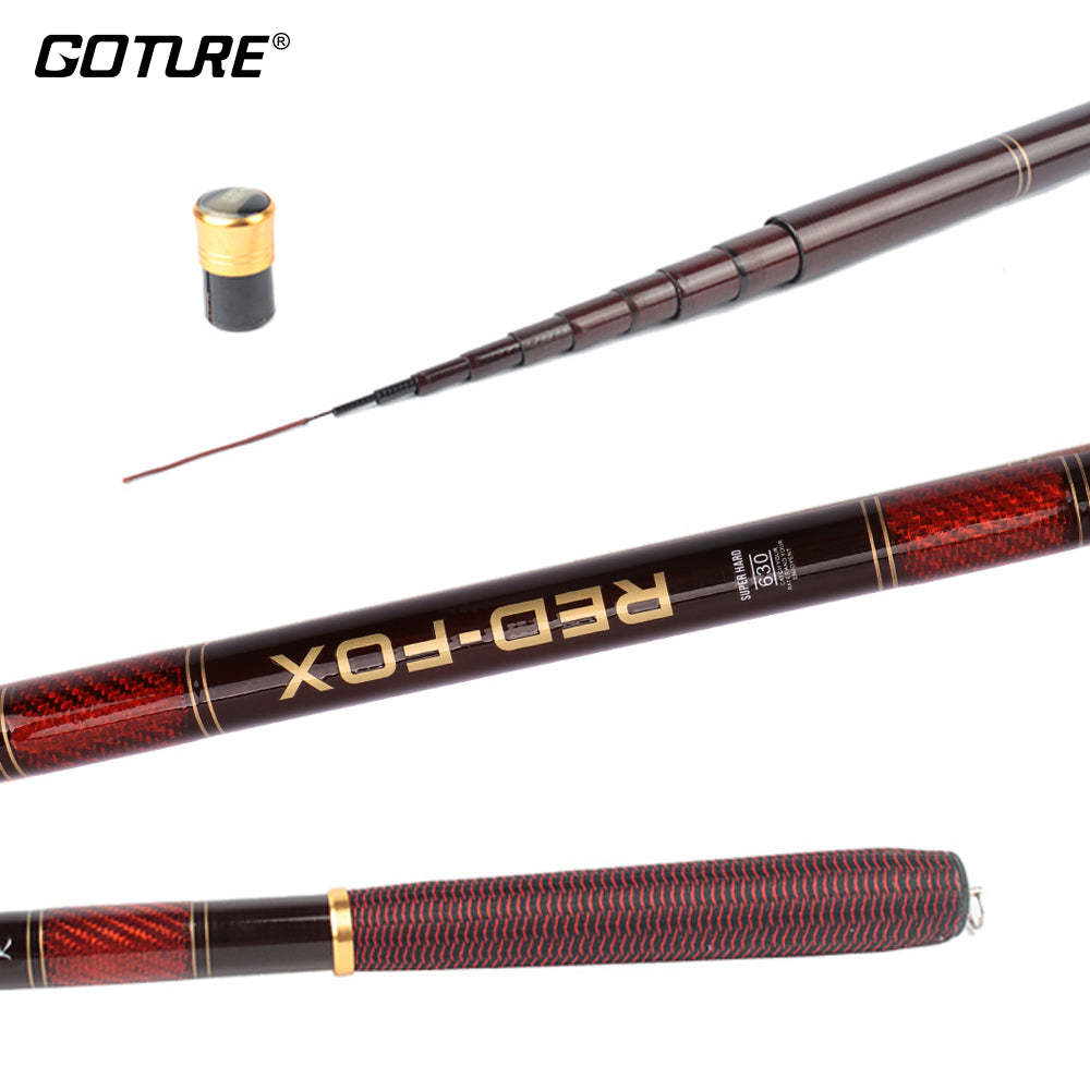 Goture 3.0-7.2M Stream Fishing Rod Carbon Fiber Telescopic Fishing Rod Ultra Light Carp Fishing Pole