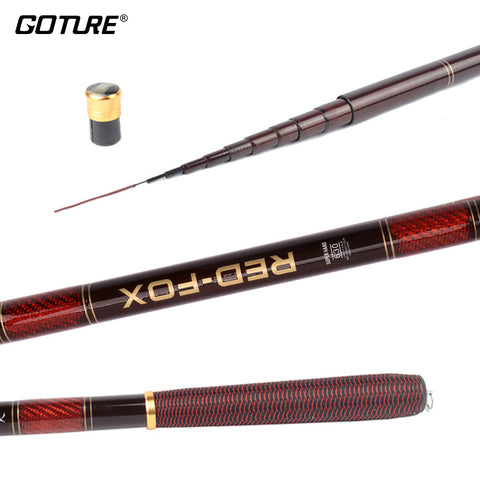 Goture 3.0-7.2M Stream Fishing Rod Carbon Fiber Telescopic Fishing Rod Ultra Light Carp Fishing Pole