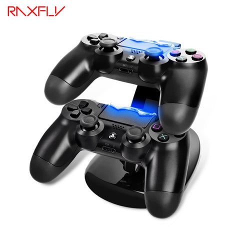 RAXFLY Micro USB Charging Dock for PS4 Double Game Handle Dual Charge Dock Stand for Sony Play Station PS4 Charger Controller