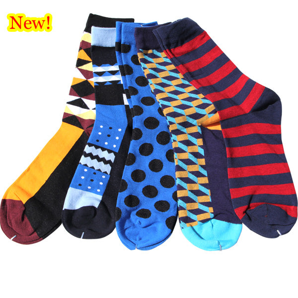 Match-Up Free Shipping combed cotton brand men socks,colorful dress socks (5 pairs / lot )  no gift box