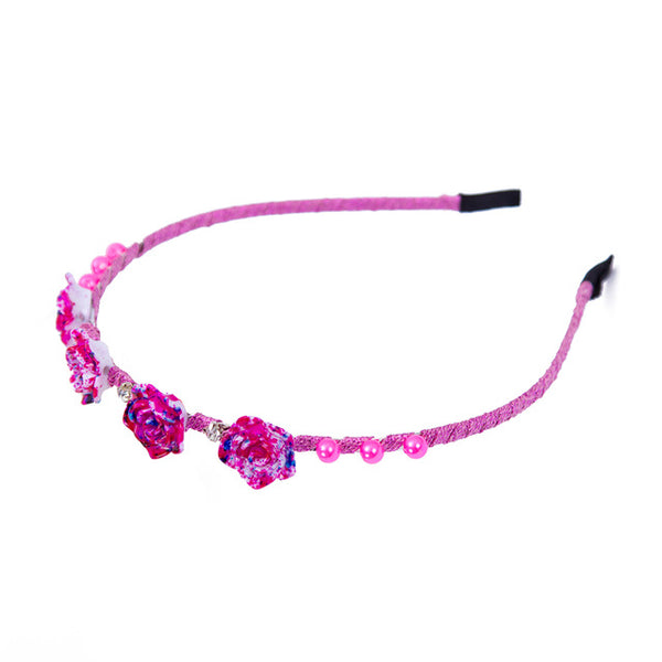 Fashion Flower Headband Women Girl Shiny Crystal Pearl For Hair Accessories Wholesale Black Red Headwear 2017 Hot HairBands