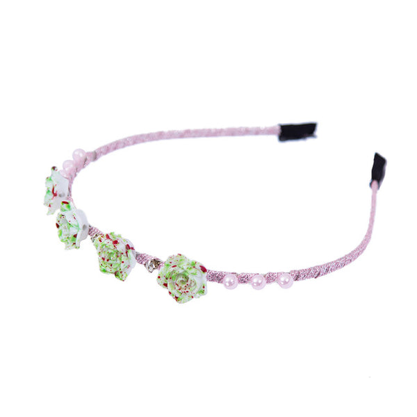 Fashion Flower Headband Women Girl Shiny Crystal Pearl For Hair Accessories Wholesale Black Red Headwear 2017 Hot HairBands