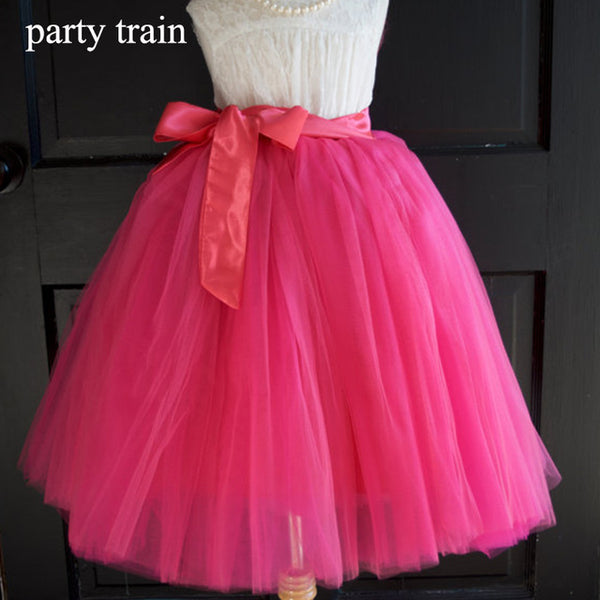 Custom-made Midi Tulle Skirt American Apparel Tutu Skirts Womens Petticoat Elastic Belt 2017 Summer faldas saia jupe BSQ002