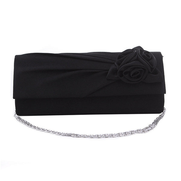 Fashion Women Evening Party Clutch Bag Purse Wallet Satin Prom Wedding Handbag with Chain LBY2017