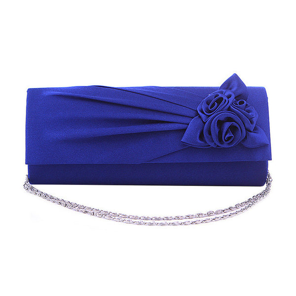 Fashion Women Evening Party Clutch Bag Purse Wallet Satin Prom Wedding Handbag with Chain LBY2017