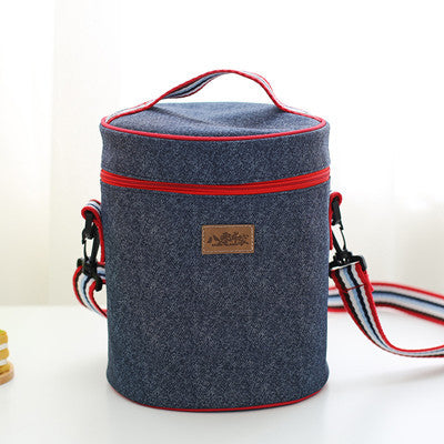 Denim Lunch Bag Kid Bento Box Insulated Pack Picnic Drink Food Thermal Ice Cooler Leisure Accessories Supplies Product