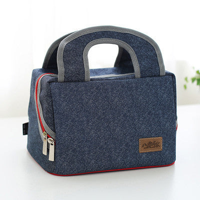 Denim Lunch Bag Kid Bento Box Insulated Pack Picnic Drink Food Thermal Ice Cooler Leisure Accessories Supplies Product