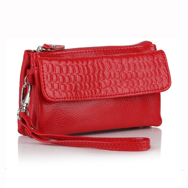 Wholesale 2017 Top Quality women genuine leather wristlet evening clutch female purse messenger bags handbag,YB-DM608