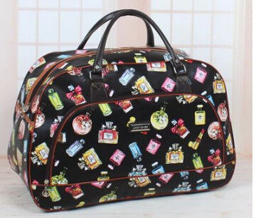 KAISIBO Women Waterproof Travel Bag Summer Style PU Leather Women Bag Travel Duffel Bag New Tower Beauty Lady Print Luggage