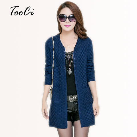 Women's Clothing Soft and Comfortable Coat Women Spring Autumn Knitted V-Neck Long Cardigan Female Sweater Jacket