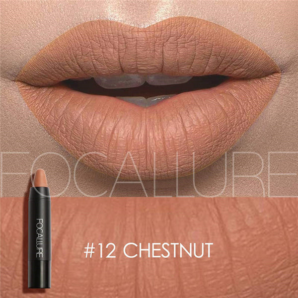 FOCALLURE Cosmetics Matte Lipstick High Gloss Lip Make Up Lips Crayons 24 hours Long Lasting Nude Women Waterproof Lipsticks