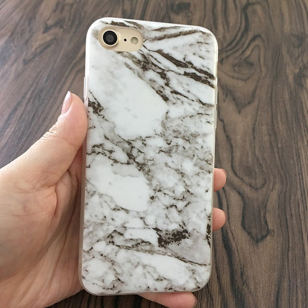 Kerzzil Soft TPU Case For iPhone 6 6S 7 6s 7 Plus 5 SE 5s Glossy Granite Marble Geometry Painted Phone Cover Back For iPhone 7