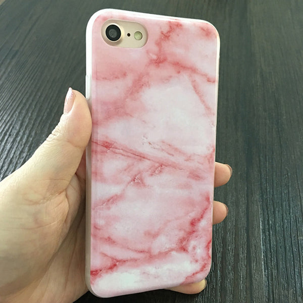 Kerzzil Soft TPU Case For iPhone 6 6S 7 6s 7 Plus 5 SE 5s Glossy Granite Marble Geometry Painted Phone Cover Back For iPhone 7