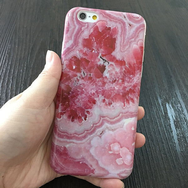 Kerzzil Soft TPU Case For iPhone 6 6S 7 6s 7 Plus 5 SE 5s Glossy Granite Marble Geometry Painted Phone Cover Back For iPhone 7