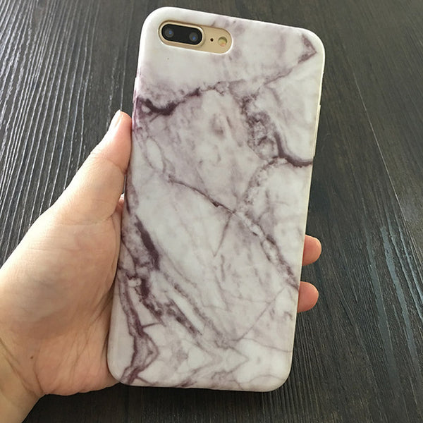 Kerzzil Soft TPU Case For iPhone 6 6S 7 6s 7 Plus 5 SE 5s Glossy Granite Marble Geometry Painted Phone Cover Back For iPhone 7