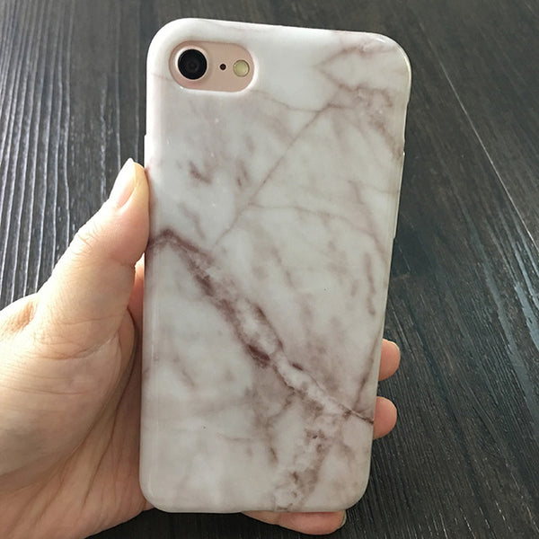 Kerzzil Soft TPU Case For iPhone 6 6S 7 6s 7 Plus 5 SE 5s Glossy Granite Marble Geometry Painted Phone Cover Back For iPhone 7