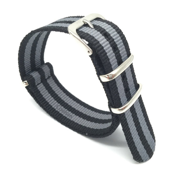 Wholesale Stripe Cambo Solid Black Watch 18 20 22 24mm Multi Color Army Military nato fabric Nylon watchbands Strap Band Buckle