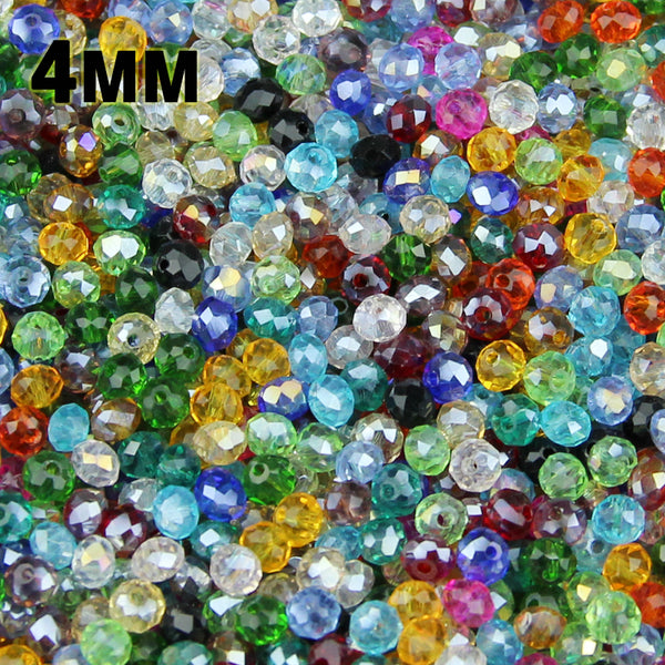 JHNBY 4mm 100pcs Flat Round Shape Faceted Austrian crystals loose beads ball supply glass bracelet necklace Jewelry Making DIY