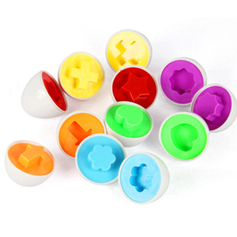 6 Pcs/set Mixed shape wise pretend puzzles smart eggs baby learning education kitchen toys for children tool