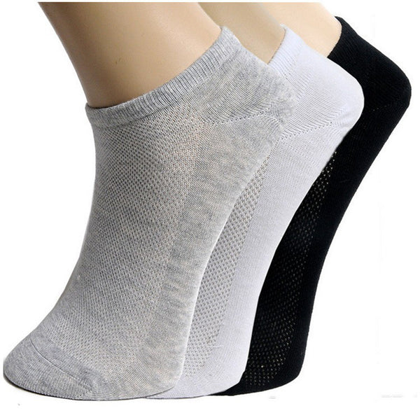 10Pair/Lot Summer Women Socks Short Couple Classic White Gray Black Women's Sock Unisex Mesh Breathable Ankle Socks Female Meias