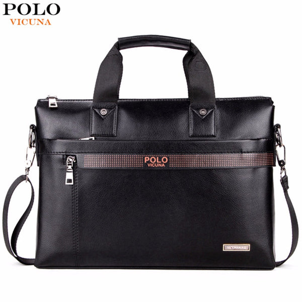 VICUNA POLO Top Sell Fashion Simple Dot Famous Brand Business Men Briefcase Bag Leather Laptop Bag Casual Man Bag Shoulder bags