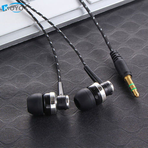 MP3 MP4 Wiring Subwoofer Headset Ear Braided Rope Wire Cloth Rope Earplug Noise Isolating Earphone  Handfree