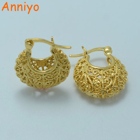 Anniyo 1.7CM (3 Color) Earrings for Women Gold Color Stud Earrings Girl Jewelry Arab/Africa Earrings Middle East Gift #003202