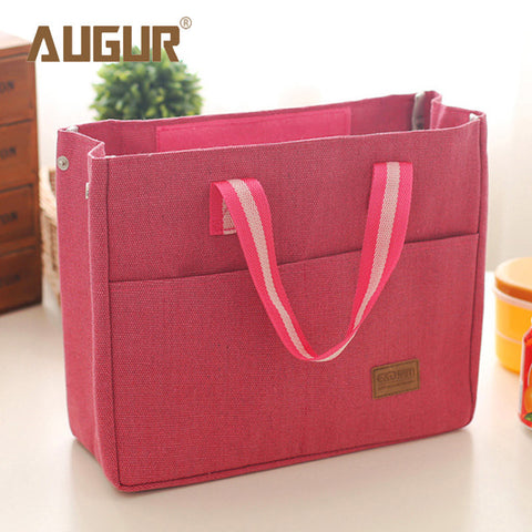New Fashion Lancheira Lunch Box Cooler Insulated Lunch Bag For Women Thermal Canvas Bag Lunch Bolsa Termica