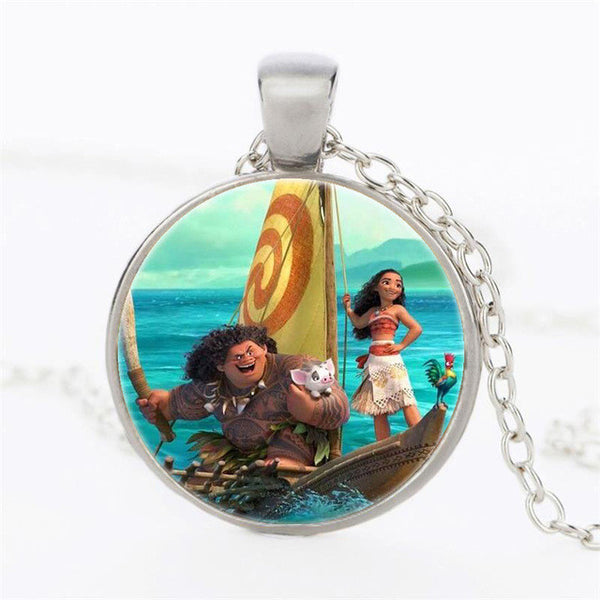 Princess Moana Necklace Key Ring Pendant Anime Figures Action & Toy Moana