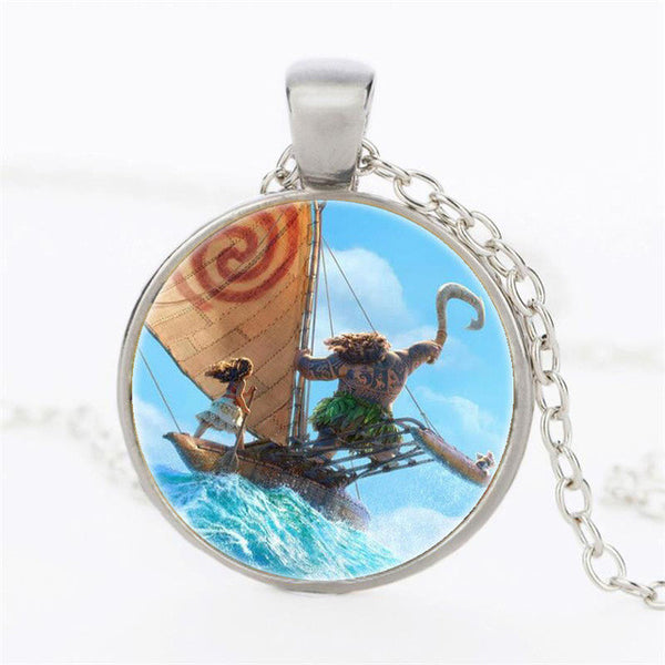 Princess Moana Necklace Key Ring Pendant Anime Figures Action & Toy Moana