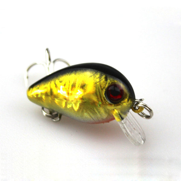 1Pc 3cm 1.5g Mini Crazy Wobble pesca Crankbait Hard Crank Bait Tackle Artificial Fishing Lures Swim bait Japan Wobbler YE-205