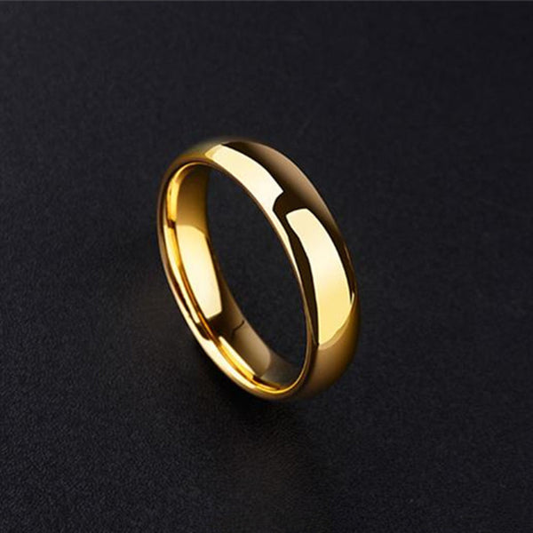 6mm Titanium Band Wedding Ring Solid fashion Rose gold ring glossy 316L stainless steel ring for women men Valentine's Day