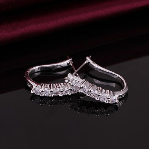 Wholesale silver plated Earring,925 jewelry silver,Cute Zircon Earrings SMTE312