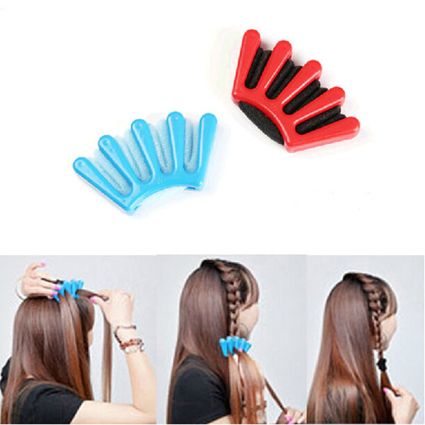 2pcs/set Women Lady French Hair Braiding Tool Braider Roller Hook With Magic Hair Twist Styling Bun Maker Hair Band Accessories