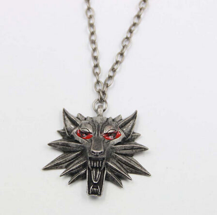 2017 Hot Sale Pendant Wizard Witcher 3 Medallion Pendant Necklace Wolf Head Necklace U Pick Color Halloween Necklace & Pendants