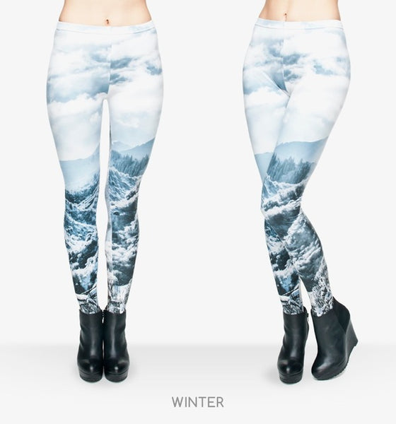 Zohra Brand Night Moon 3D Printing Our world Legging Punk Women Legins Stretchy Trousers Casual Pants Leggings
