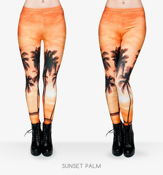 Zohra Brand Night Moon 3D Printing Our world Legging Punk Women Legins Stretchy Trousers Casual Pants Leggings