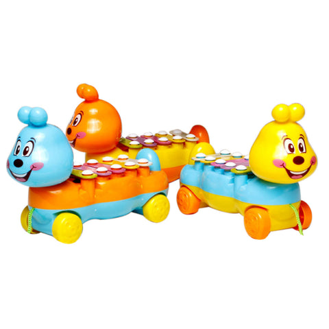 Cartoon Caterpillar Xylophone Glockenspiel Baby Kids 5 Scales Musical Toy Drawable Toy Musical Instrument