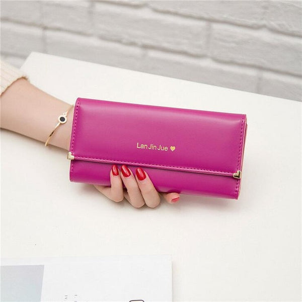 Promotion! 2017 HOT Fashion Lady Bag Women Wallet Bag Popular Purse Long Bags PU Handbags Card Holder party Gift Free N682