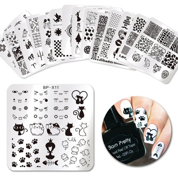 BORN PRETTY 6*6cm Square Nail Stamping Plates Lace Flower Animal Pattern Nail Art Stamp Stamping Template Image Plate Stencils