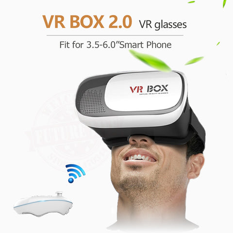 2017 New Google cardboard HeadMount VR BOX 2.0 VR Virtual 3D Glasses for 3.5" - 6.0" Smart Phone + Bluetooth Remote Controller