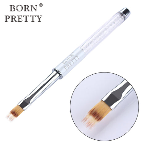 BORN PRETTY UV Gel Brush Gradient Painting Pen Drawing Brush White Rhinestone Handle Manicure Nail Art Brush Pen Tool